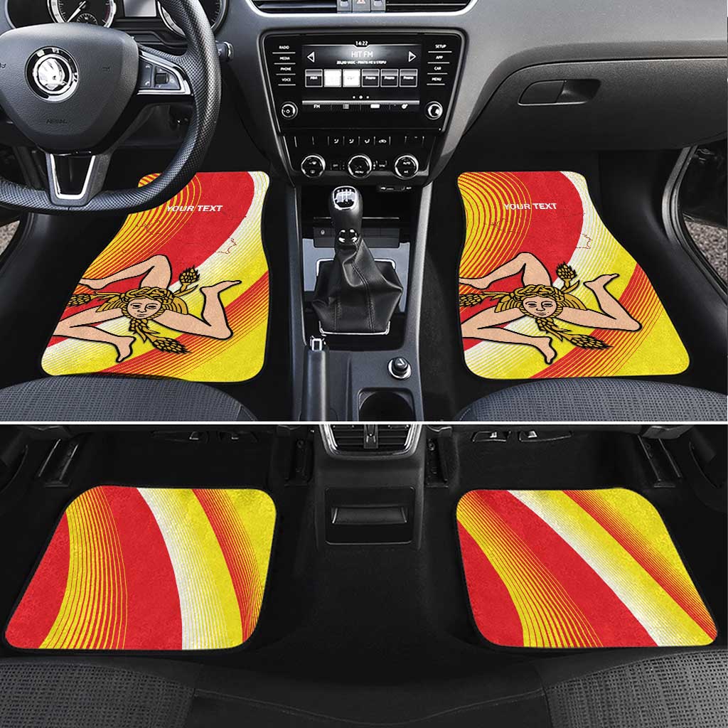 Personalized Sicilia La Trinacria Car Mats Sicilian Map Flag Color
