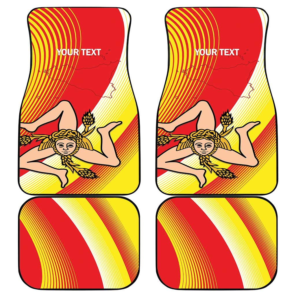 Personalized Sicilia La Trinacria Car Mats Sicilian Map Flag Color