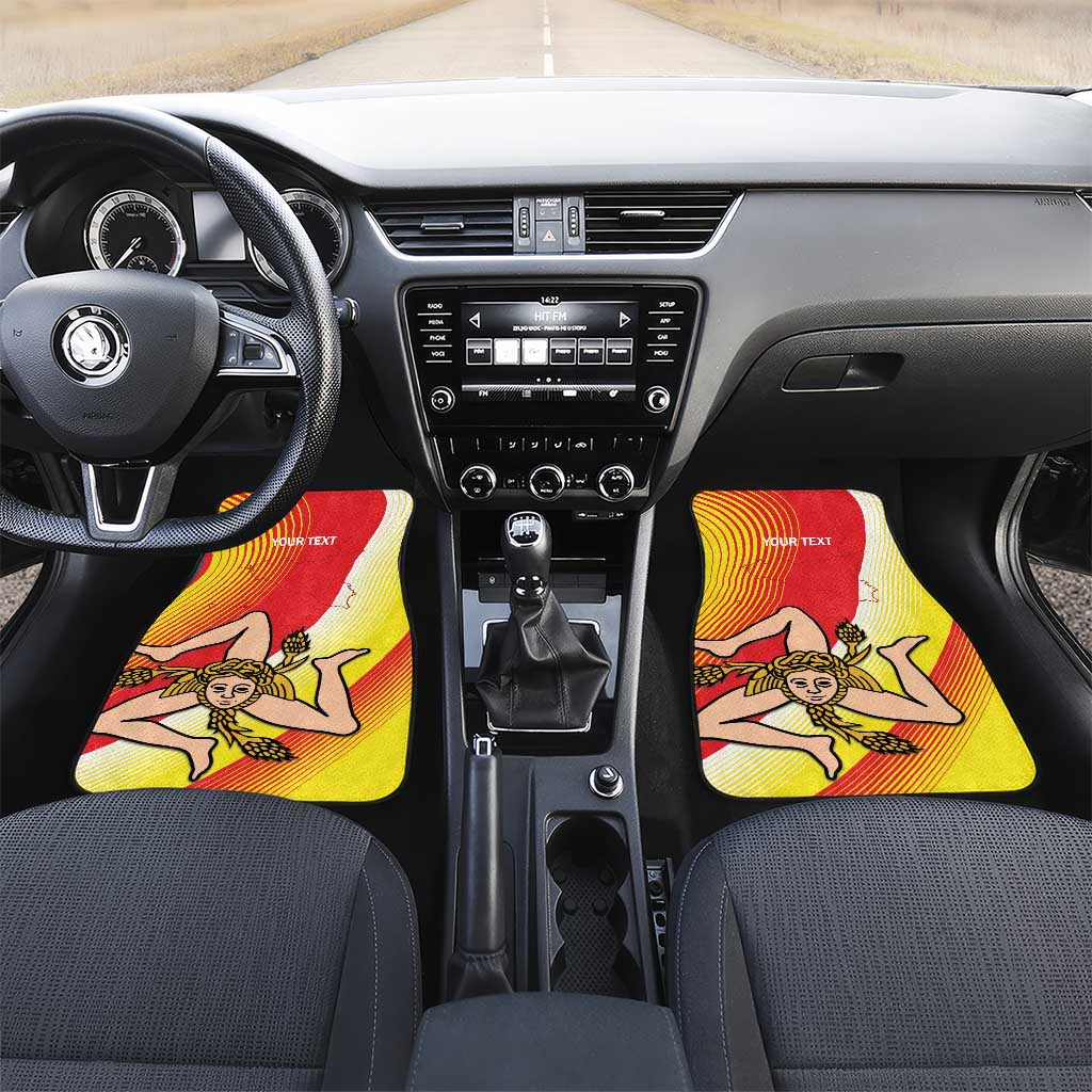 Personalized Sicilia La Trinacria Car Mats Sicilian Map Flag Color