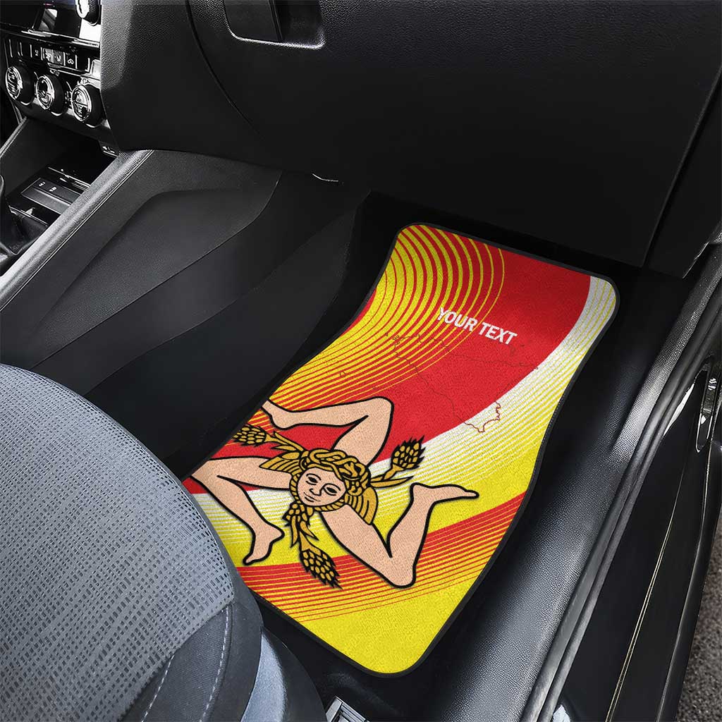 Personalized Sicilia La Trinacria Car Mats Sicilian Map Flag Color