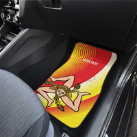 Personalized Sicilia La Trinacria Car Mats Sicilian Map Flag Color