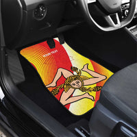 Personalized Sicilia La Trinacria Car Mats Sicilian Map Flag Color