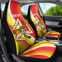 Personalized Sicilia La Trinacria Car Seat Cover Sicilian Map Flag Color