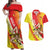 Personalized Sicilia La Trinacria Couples Matching Off Shoulder Maxi Dress and Hawaiian Shirt Sicilian Map Flag Color