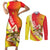 Personalized Sicilia La Trinacria Couples Matching Short Sleeve Bodycon Dress and Long Sleeve Button Shirt Sicilian Map Flag Color