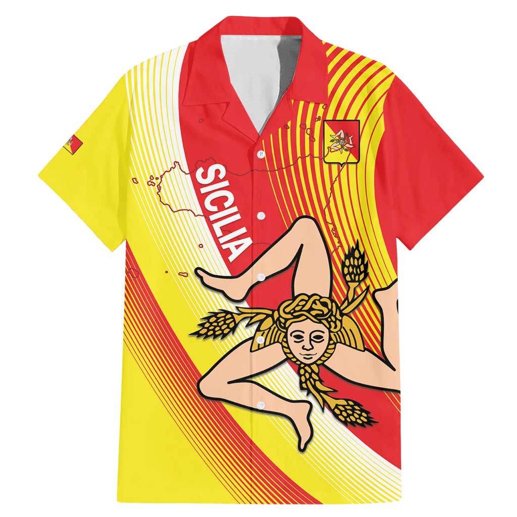 Personalized Sicilia La Trinacria Family Matching Mermaid Dress and Hawaiian Shirt Sicilian Map Flag Color