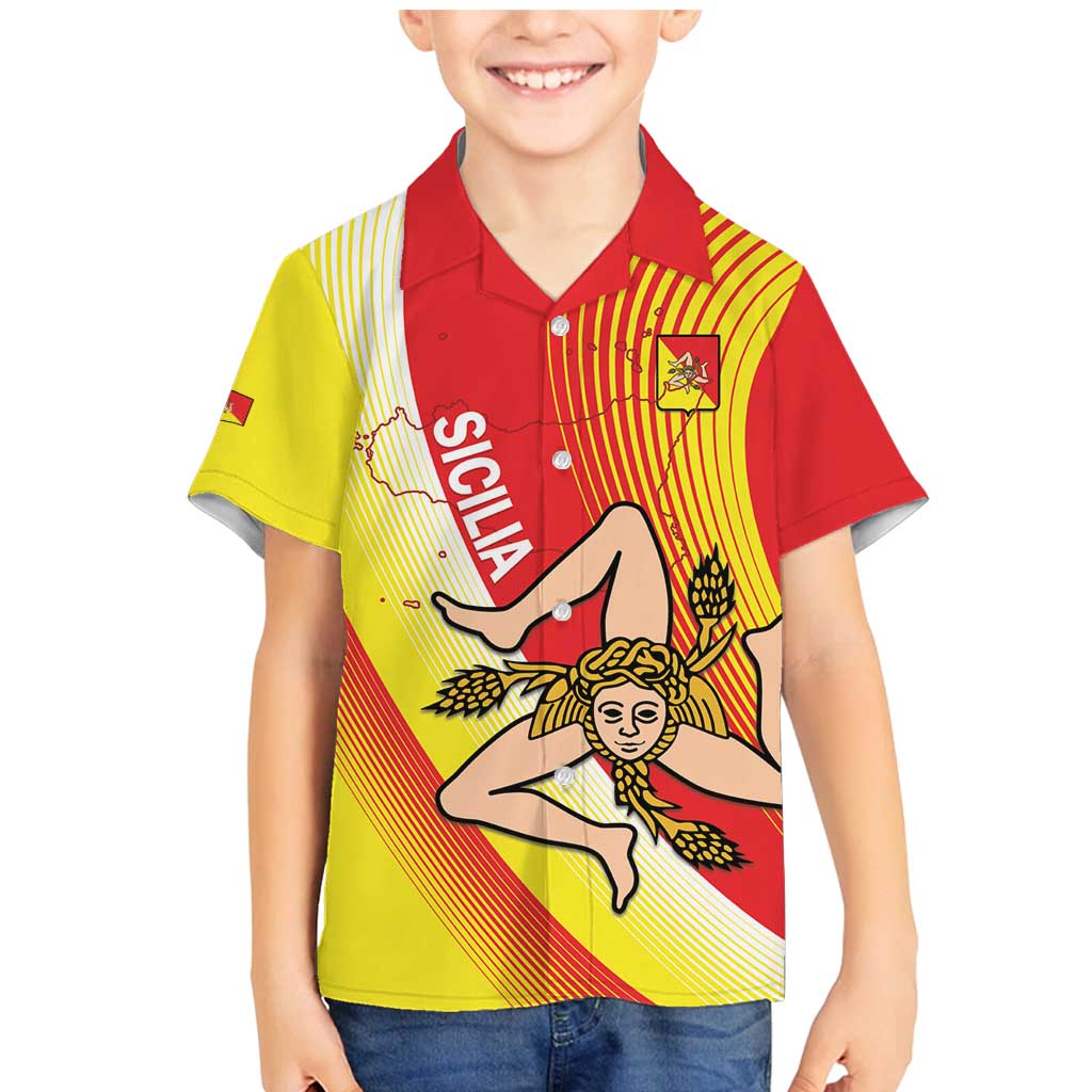 Personalized Sicilia La Trinacria Family Matching Mermaid Dress and Hawaiian Shirt Sicilian Map Flag Color