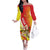Personalized Sicilia La Trinacria Family Matching Off The Shoulder Long Sleeve Dress and Hawaiian Shirt Sicilian Map Flag Color