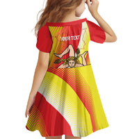 Personalized Sicilia La Trinacria Family Matching Off Shoulder Maxi Dress and Hawaiian Shirt Sicilian Map Flag Color
