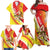 Personalized Sicilia La Trinacria Family Matching Off Shoulder Maxi Dress and Hawaiian Shirt Sicilian Map Flag Color