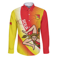 Personalized Sicilia La Trinacria Family Matching Short Sleeve Bodycon Dress and Hawaiian Shirt Sicilian Map Flag Color