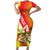 Personalized Sicilia La Trinacria Family Matching Short Sleeve Bodycon Dress and Hawaiian Shirt Sicilian Map Flag Color