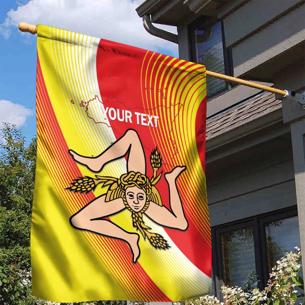 Personalized Sicilia La Trinacria Garden Flag Sicilian Map Flag Color