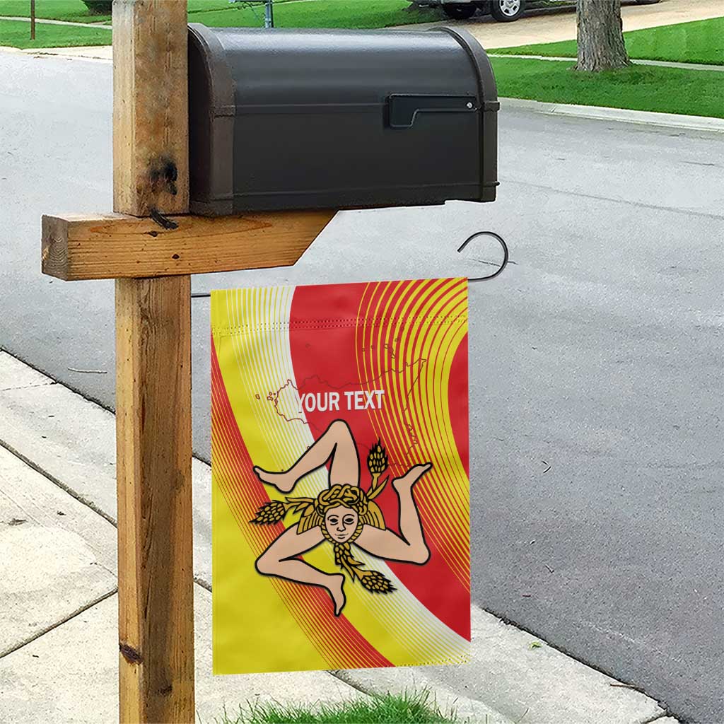 Personalized Sicilia La Trinacria Garden Flag Sicilian Map Flag Color