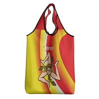 Personalized Sicilia La Trinacria Grocery Bag Sicilian Map Flag Color