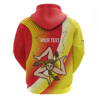Personalized Sicilia La Trinacria Hoodie Sicilian Map Flag Color
