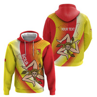 Personalized Sicilia La Trinacria Hoodie Sicilian Map Flag Color