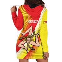 Personalized Sicilia La Trinacria Hoodie Dress Sicilian Map Flag Color