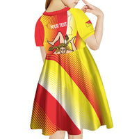 Personalized Sicilia La Trinacria Kid Short Sleeve Dress Sicilian Map Flag Color