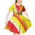 Personalized Sicilia La Trinacria Kid Short Sleeve Dress Sicilian Map Flag Color