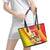 Personalized Sicilia La Trinacria Leather Tote Bag Sicilian Map Flag Color