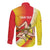 Personalized Sicilia La Trinacria Long Sleeve Button Shirt Sicilian Map Flag Color