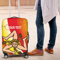 Personalized Sicilia La Trinacria Luggage Cover Sicilian Map Flag Color