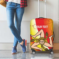 Personalized Sicilia La Trinacria Luggage Cover Sicilian Map Flag Color