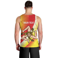 Personalized Sicilia La Trinacria Men Tank Top Sicilian Map Flag Color