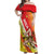 Personalized Sicilia La Trinacria Off Shoulder Maxi Dress Sicilian Map Flag Color