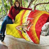 Personalized Sicilia La Trinacria Quilt Sicilian Map Flag Color