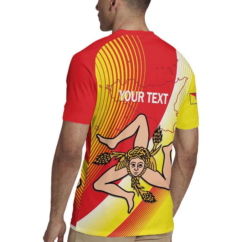 Personalized Sicilia La Trinacria Rugby Jersey Sicilian Map Flag Color