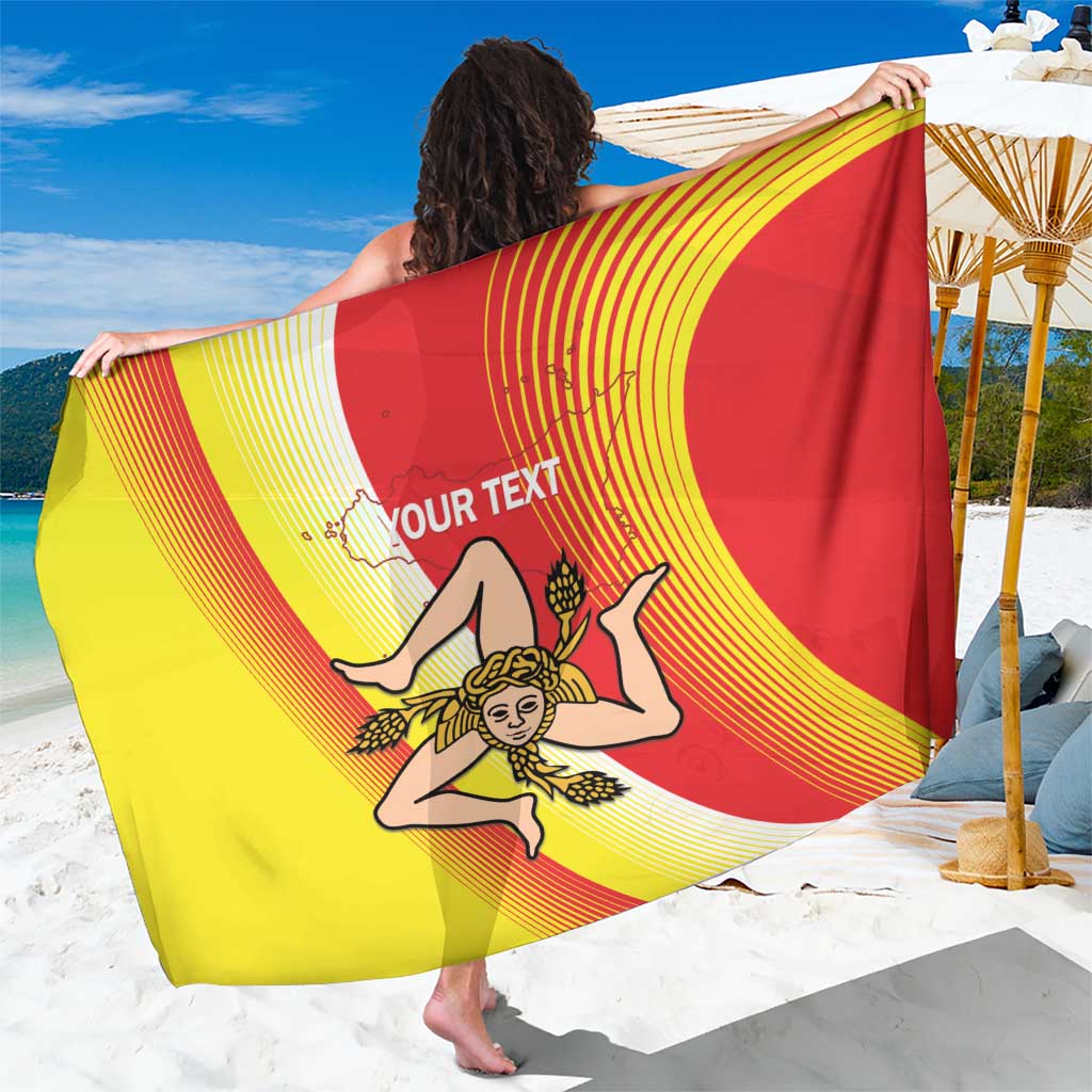 Personalized Sicilia La Trinacria Sarong Sicilian Map Flag Color