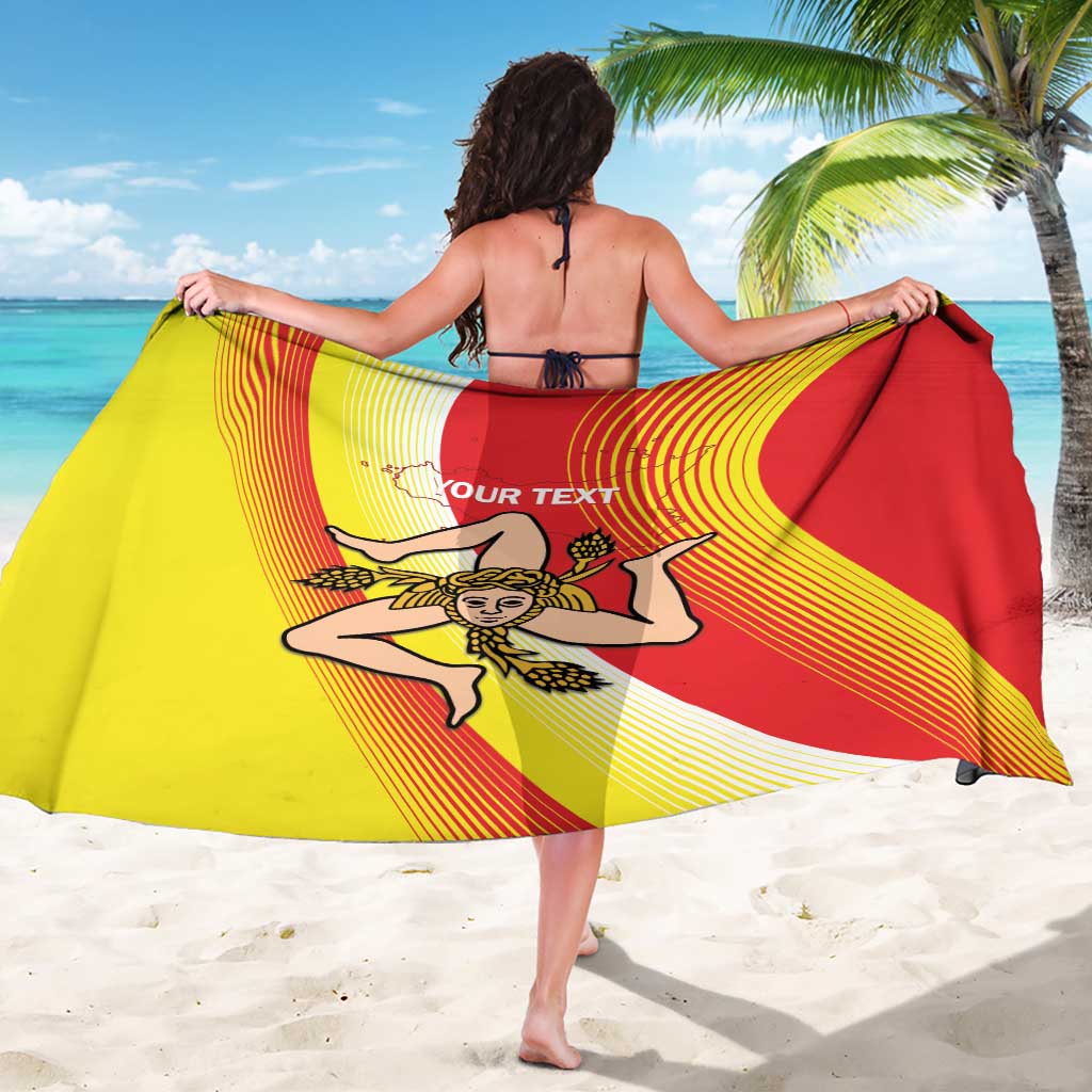 Personalized Sicilia La Trinacria Sarong Sicilian Map Flag Color