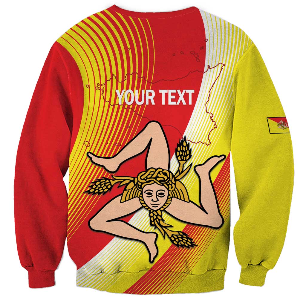 Personalized Sicilia La Trinacria Sweatshirt Sicilian Map Flag Color