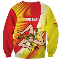 Personalized Sicilia La Trinacria Sweatshirt Sicilian Map Flag Color