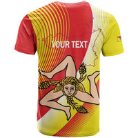 Personalized Sicilia La Trinacria T Shirt Sicilian Map Flag Color