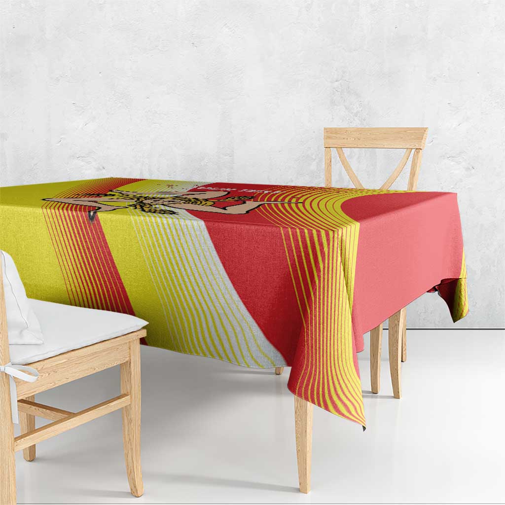 Personalized Sicilia La Trinacria Tablecloth Sicilian Map Flag Color