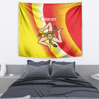 Personalized Sicilia La Trinacria Tapestry Sicilian Map Flag Color