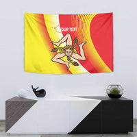 Personalized Sicilia La Trinacria Tapestry Sicilian Map Flag Color