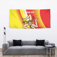 Personalized Sicilia La Trinacria Tapestry Sicilian Map Flag Color