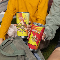 Personalized Sicilia La Trinacria Tumbler Cup Sicilian Map Flag Color