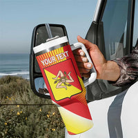 Personalized Sicilia La Trinacria Tumbler With Handle Sicilian Map Flag Color