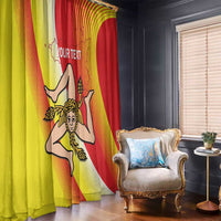 Personalized Sicilia La Trinacria Window Curtain Sicilian Map Flag Color