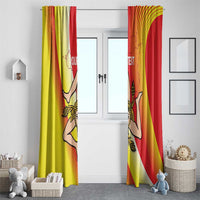 Personalized Sicilia La Trinacria Window Curtain Sicilian Map Flag Color