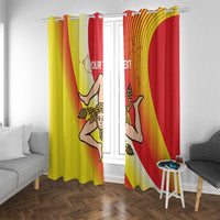 Personalized Sicilia La Trinacria Window Curtain Sicilian Map Flag Color