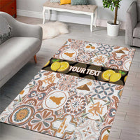 Personalized Sicilia National Symbols With Mosaic Motifs Area Rug