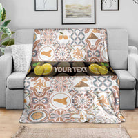 Personalized Sicilia National Symbols With Mosaic Motifs Blanket