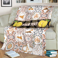 Personalized Sicilia National Symbols With Mosaic Motifs Blanket