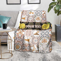 Personalized Sicilia National Symbols With Mosaic Motifs Blanket